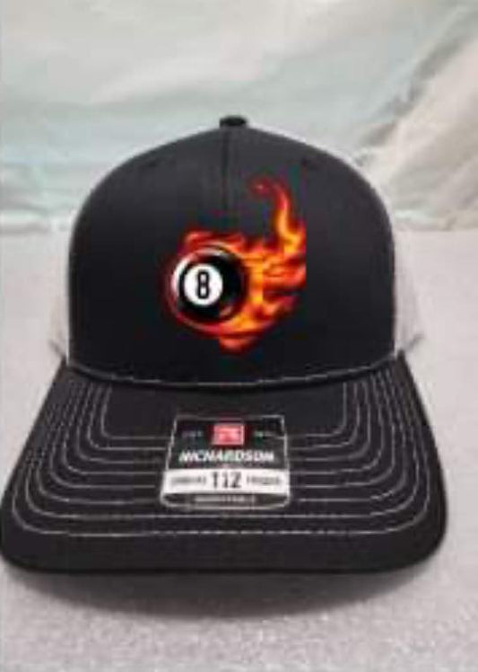 Flaming 8 ball Hat (Dtf print)